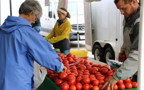 Guests browse produce at the Libertyville Farmer's Market