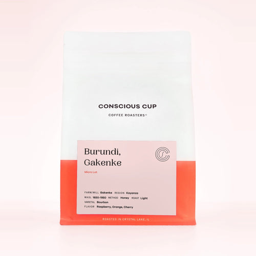 Burundi Gakenke coffee bag, Conscious Cup Coffee Roasters