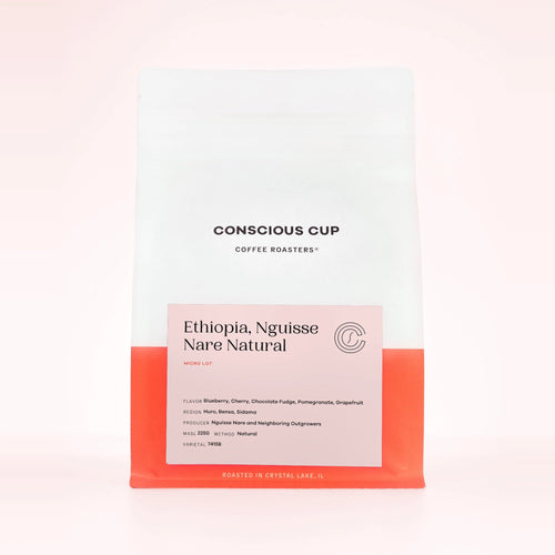 Ethiopia Nguisse Nare Natural coffee bag, Conscious Cup Coffee Roasters