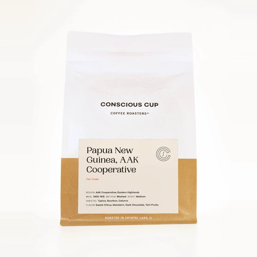 Papua New Guinea AAK Cooperative coffee bag, Conscious Cup Coffee Roasters