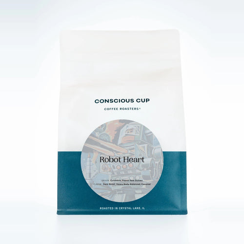 Robot Heart Blend coffee bag, Conscious Cup Coffee Roasters